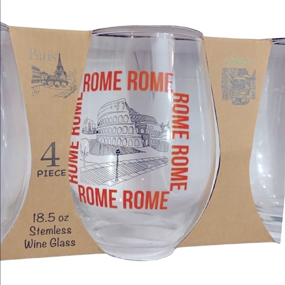 Circleware Voyagers Stemless Wine Glasses, Set of 4 Drinking Glassware  18.9 Oz - Picture 13 of 16